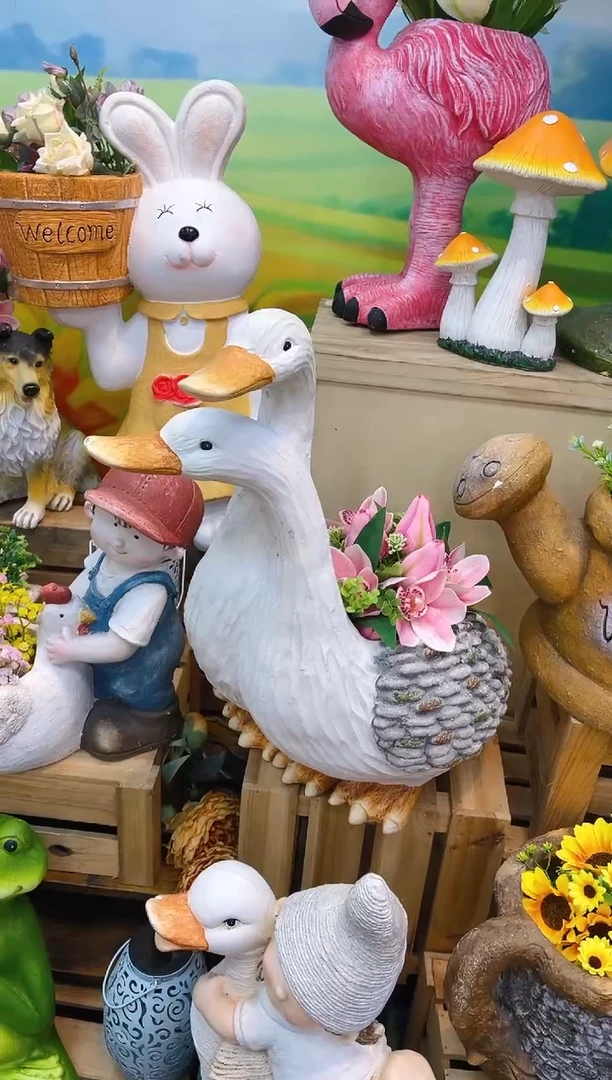 【闪购商品】无铅玻璃双鹅花盆