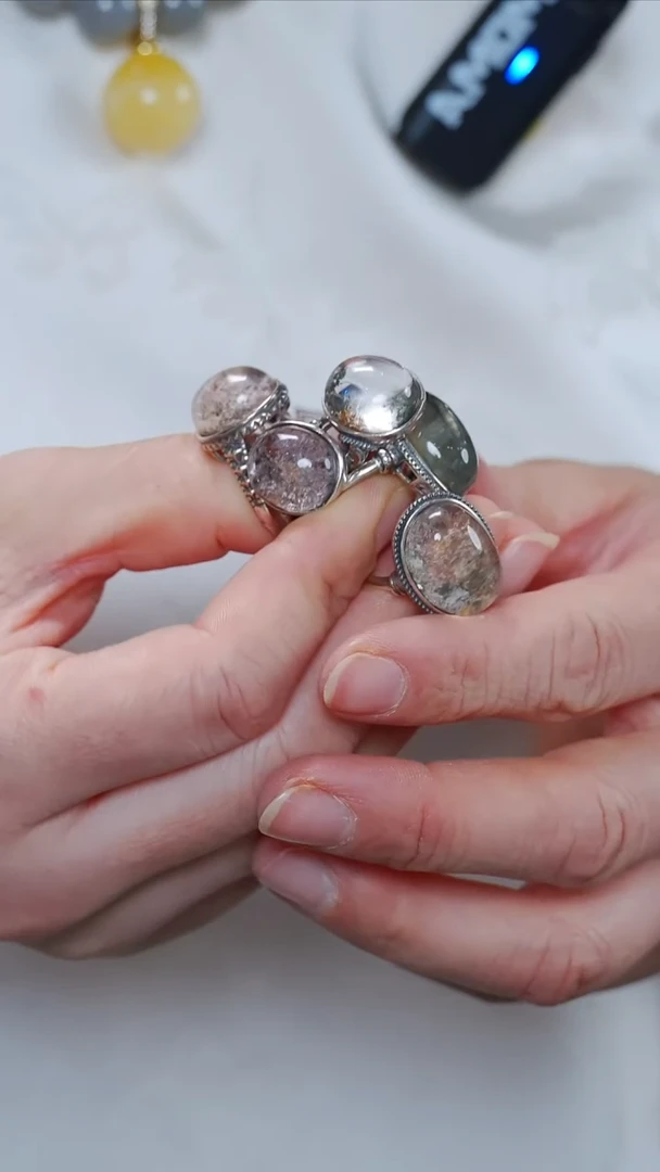 水晶戒指银S925镶嵌98【】多样性发一