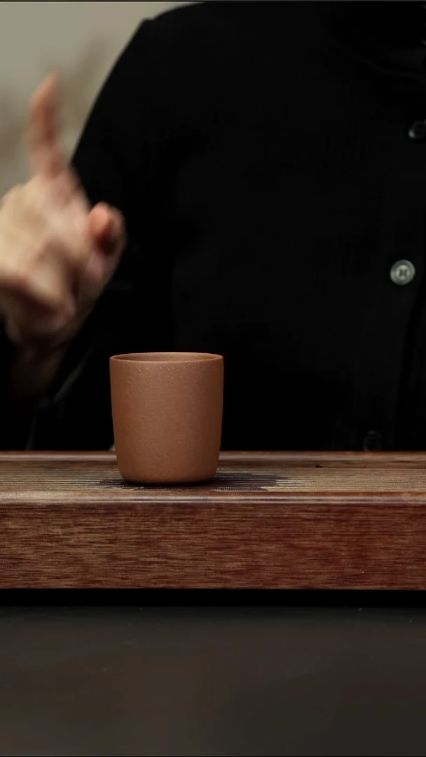 茶壶紫砂羊角山紫泥 直筒杯