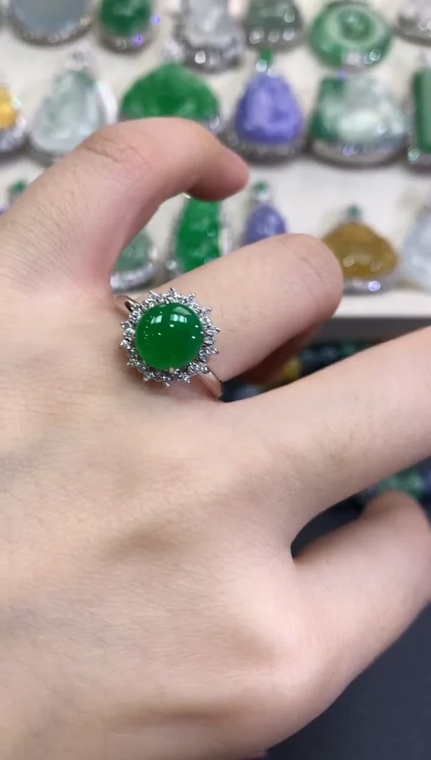 【闪购商品】翡翠戒指18K金镶嵌B147