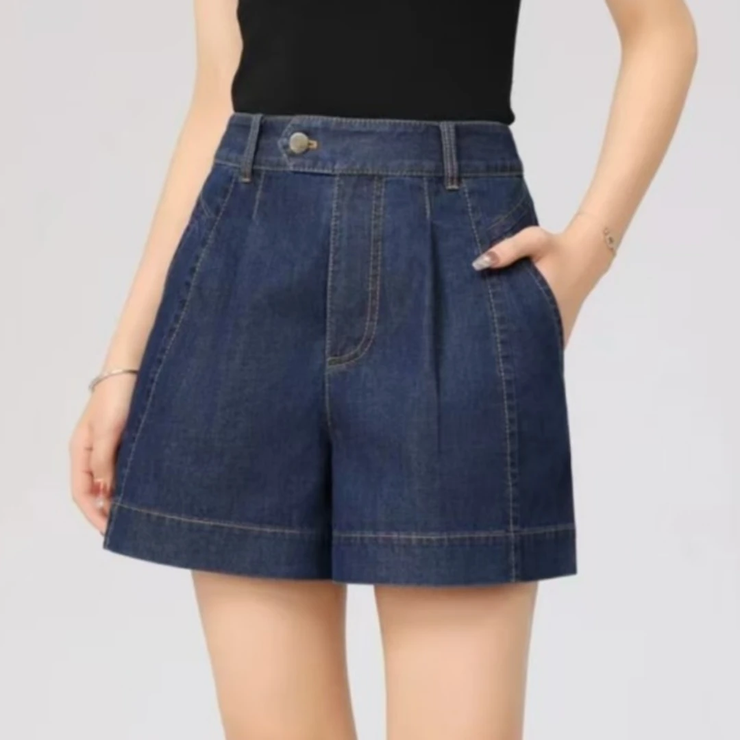 【GIRID AMSS】时尚直筒裤休闲复古百搭高腰显瘦牛仔短裤510003