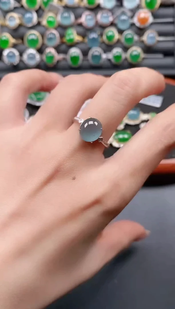 银S925镶嵌戒指翡翠11