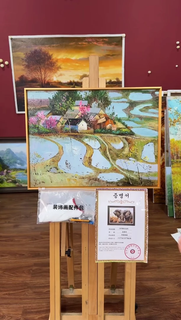 油画【原创·保真·带证书】朝鲜画家纯手绘油画--顺丰包邮--