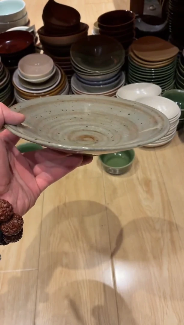 瓷片8寸灰麻点斗盘（福利款）