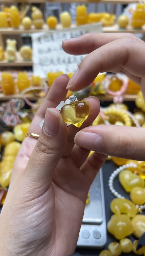 琥珀银S925镶嵌珠宝奇石016 琥珀蜜蜡微瑕