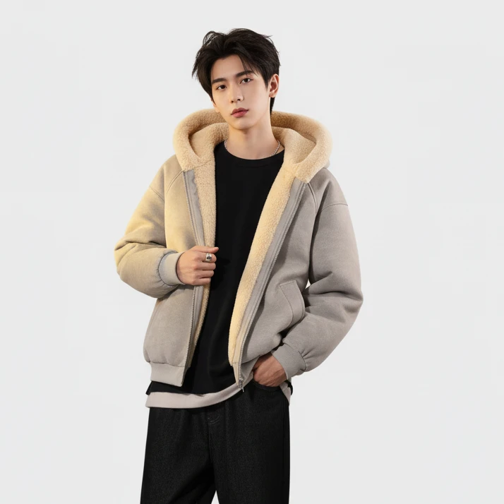 【现货-高品质】新款秋冬男女同款潮牌荔枝皮座山雕连帽外套JK25