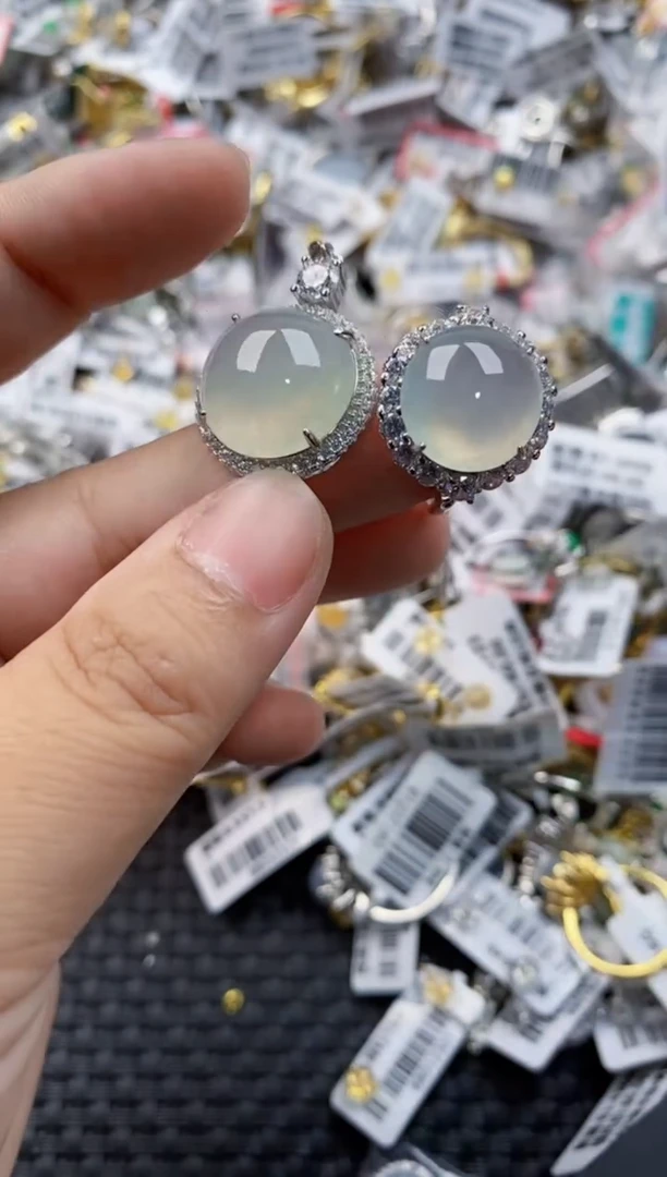 翡翠戒指银S925镶嵌2222      5