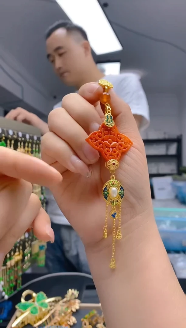 【闪购商品】翡翠耳饰合金223翡翠压襟