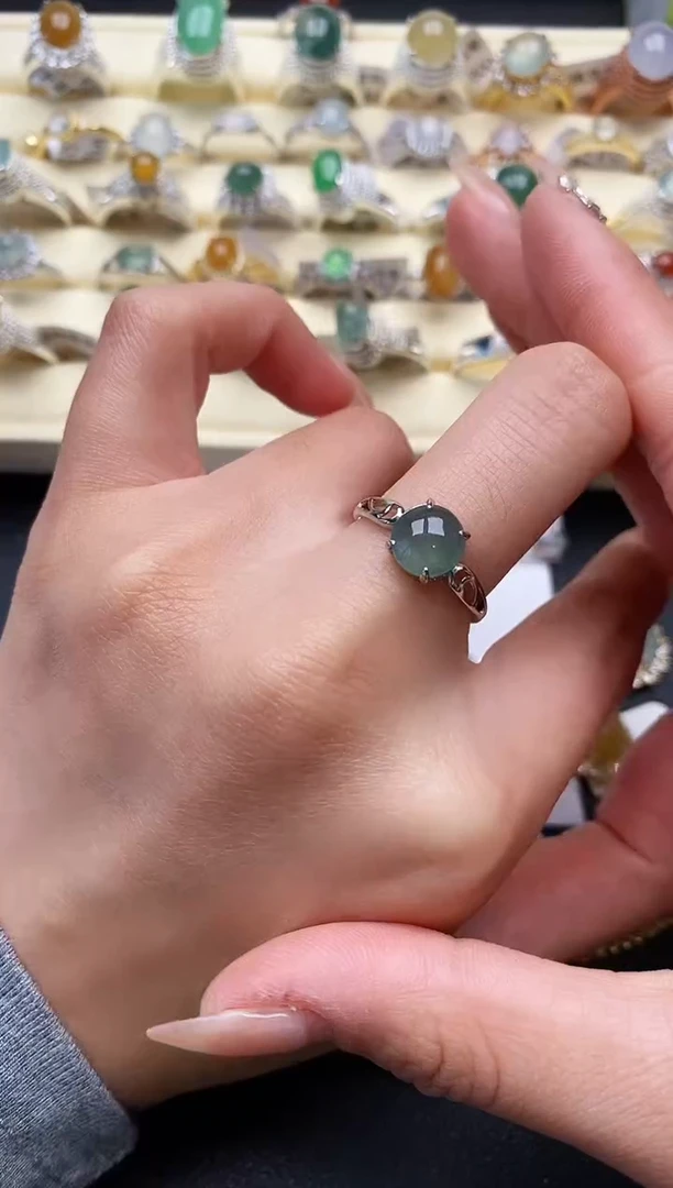 【闪购商品】翡翠戒指银S925镶嵌2222222+5