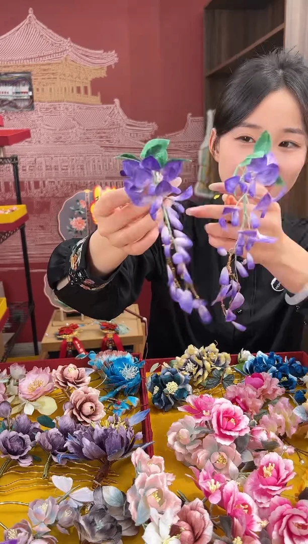 【闪购商品】刺绣非遗绒花（发饰）
