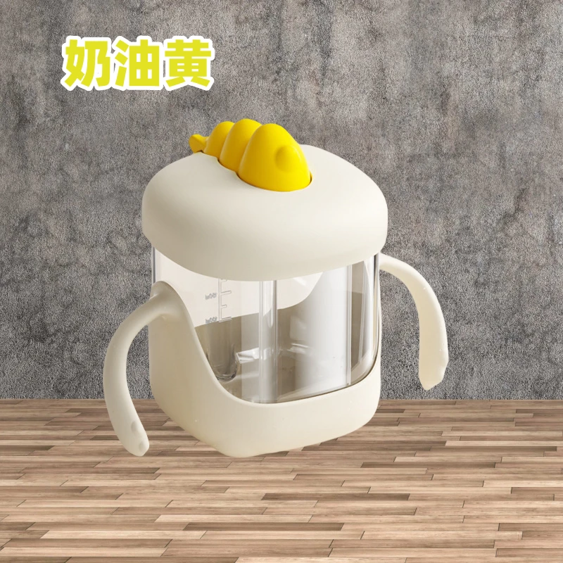 水杯牛奶杯米糊汤刻度吸管水杯婴幼儿宝宝学直饮喝水杯子专用