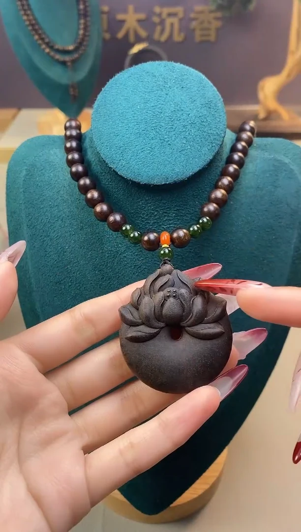 【闪购商品】沉香手串J黄棋玉化瘤疤08+白棋平安扣沉香木雕刻