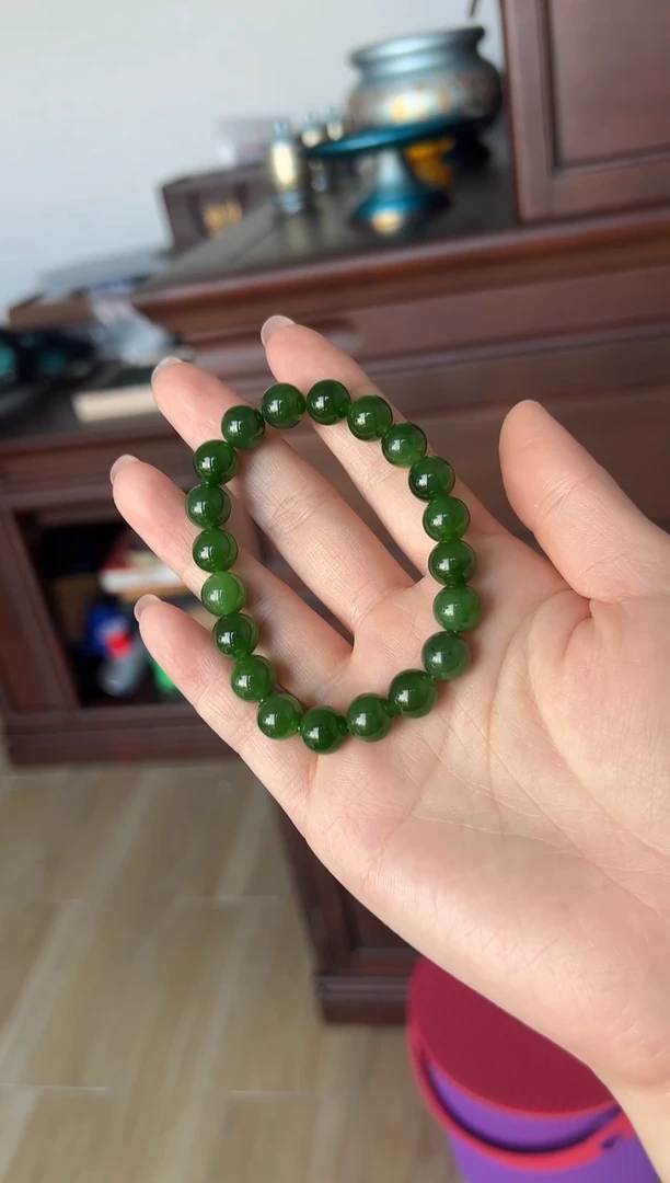 【闪购商品】和田玉（碧玉）手串未镶嵌和田玉碧玉手串9.5mm