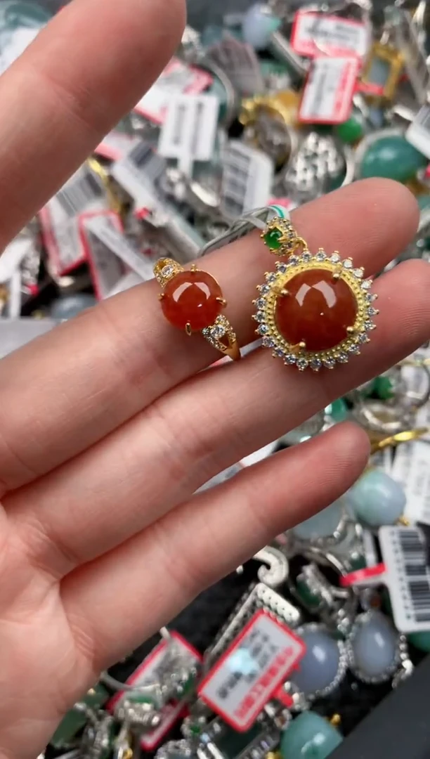 银S925镶嵌戒指翡翠11-11---2