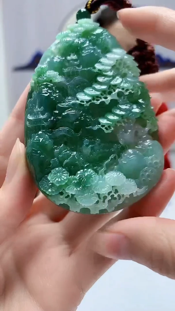 【闪购商品】定制翡翠未镶嵌4902zm-毛货挂件286山水