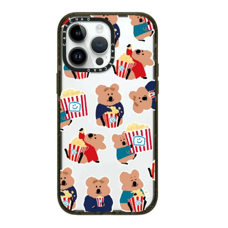 case卡通小熊适用苹果15promax手机壳16pro透明14/15防摔12/12p壳