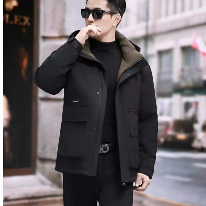 【品牌撤柜】登峰系列男士冬季脱卸帽羽绒服短款男款-HG8801