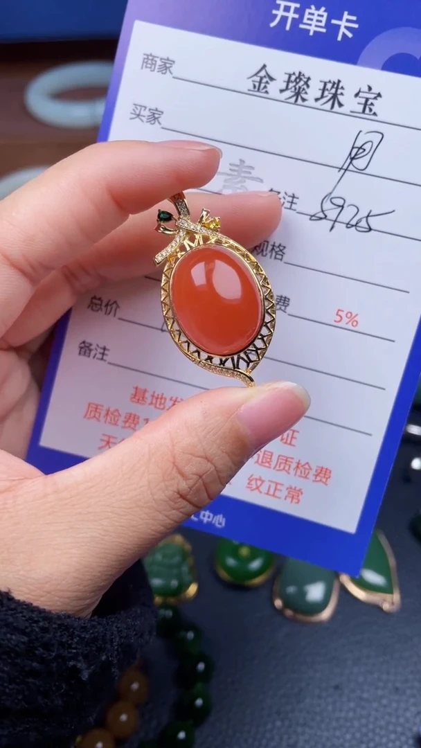 颈饰银S925镶嵌南红玛瑙用****4f1009