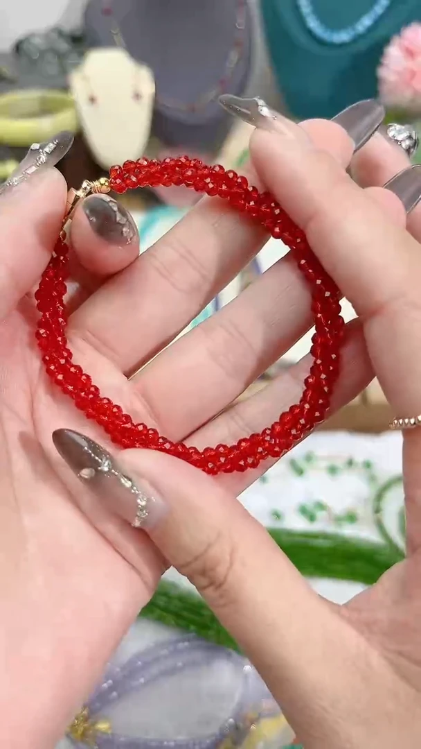 【闪购商品】尖晶石手链合金麻花红色19.9