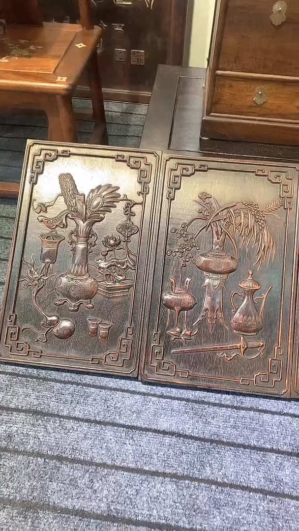 木紫檀雕刻一物一拍