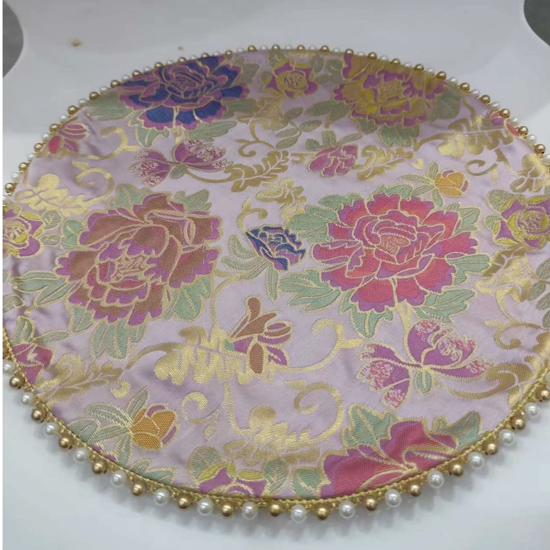 香云纱海棠茶杯垫防水双面中式布艺家用防烫隔热垫茶托茶道