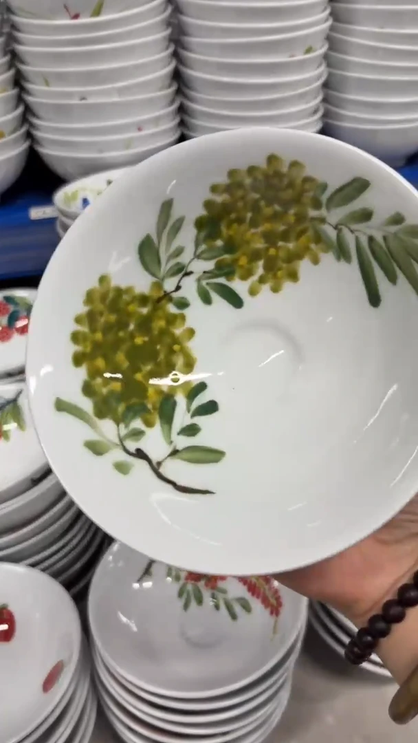 瓷片景德镇手绘釉中彩（食品级）小斗笠碗