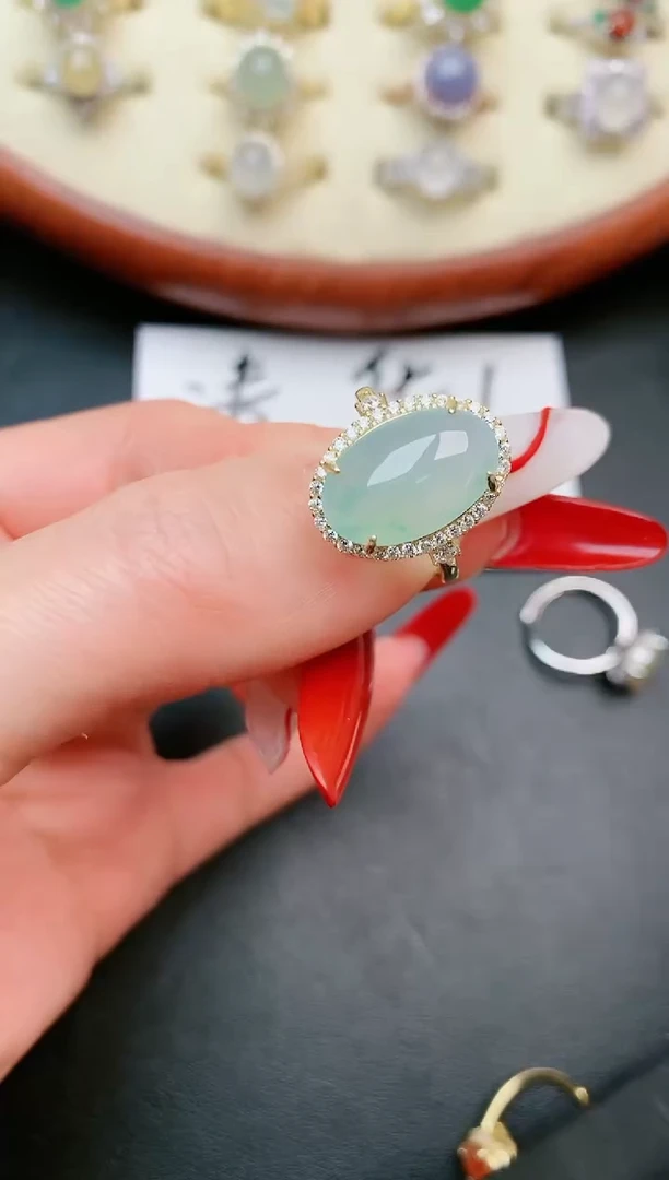 【闪购商品】翡翠戒指银S925镶嵌....