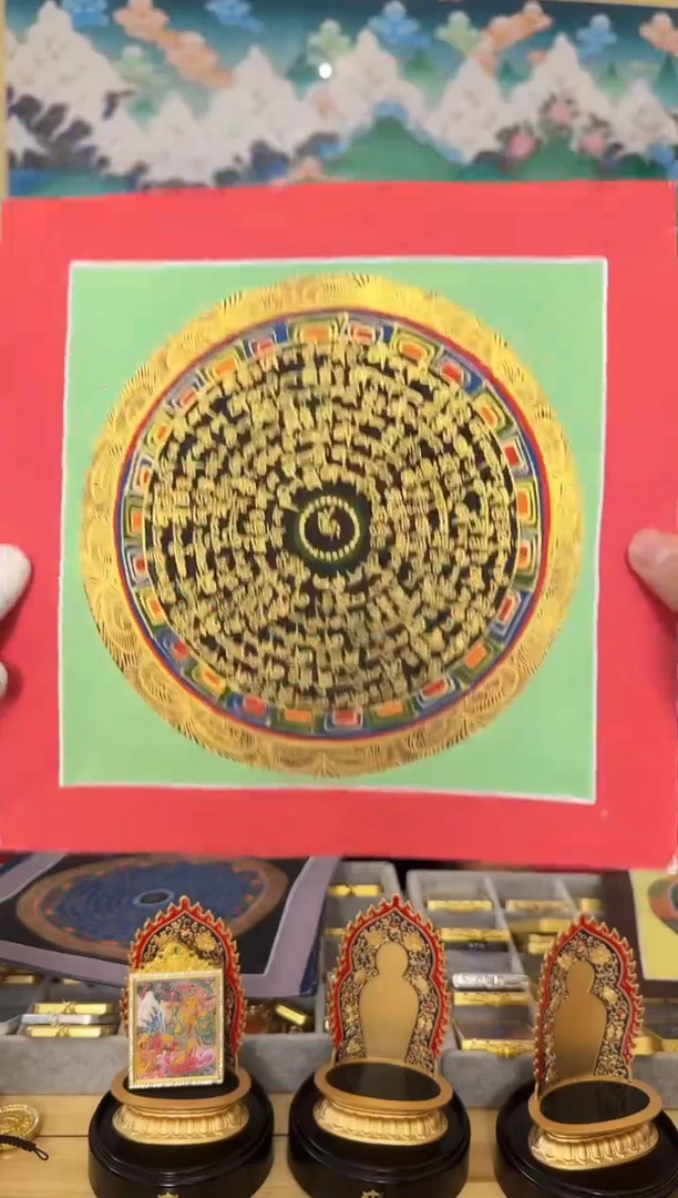 吊坠坛城-热贡纯手绘唐卡 周毛