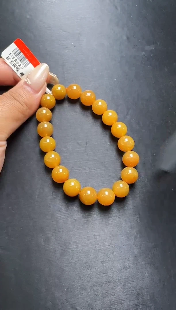 未镶嵌手串水晶黄兔毛手串  10-11m+  M38025