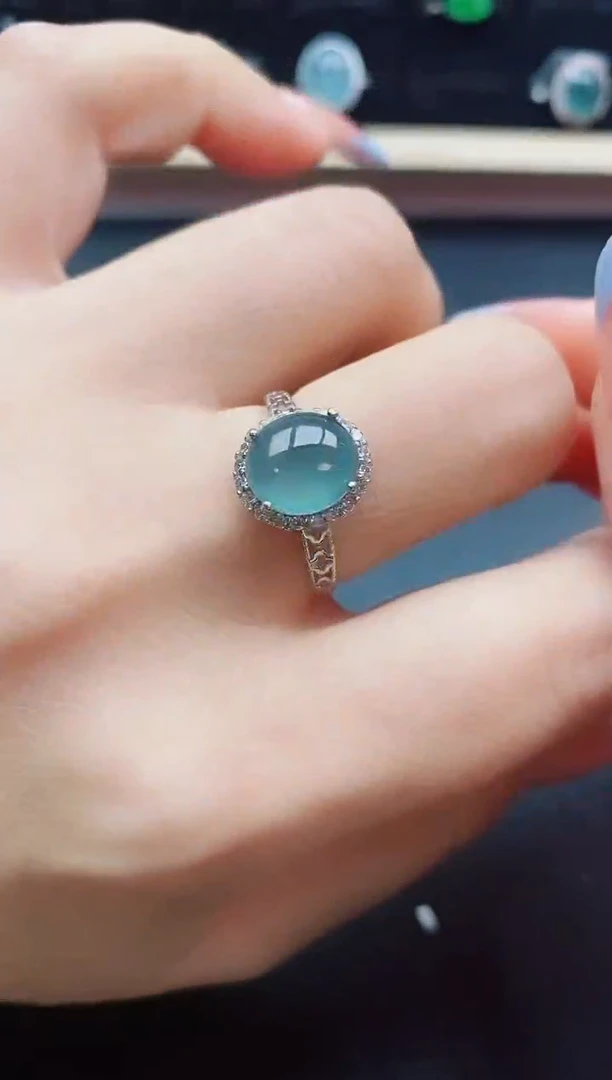 翡翠戒指银S925镶嵌321321