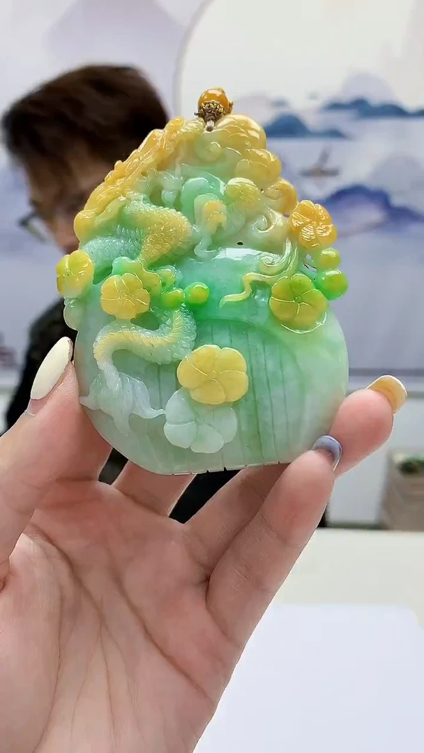 未镶嵌定制翡翠5159lr-毛货挂件49