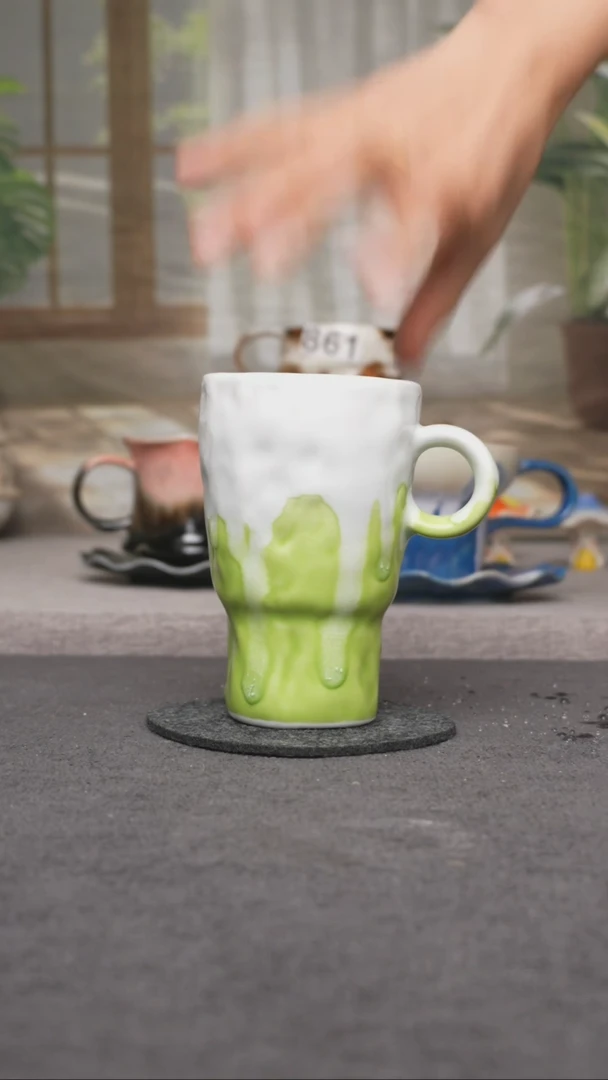 杯子瓷135景德镇手工手创杯子 带冰裂纹