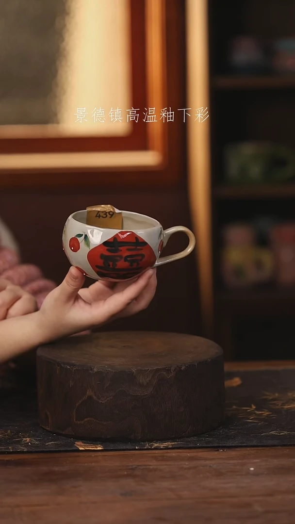 陶瓷景德镇高温釉下手绘陶瓷@L439@