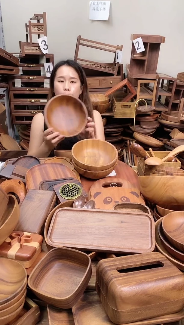 南美胡桃木碗20*7cm  内销   A