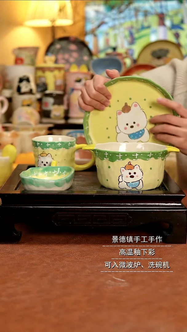 摆件陶景德镇手作陶瓷--+