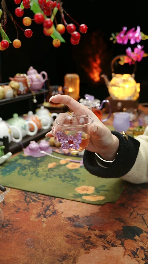 【闪购商品】紫色蝴蝶品茗杯60cc@@@@@@@