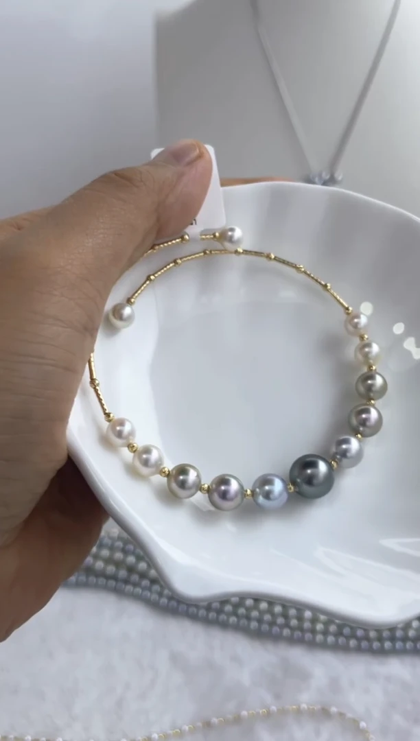 18K金镶嵌手链淡水珍珠多样性发其一