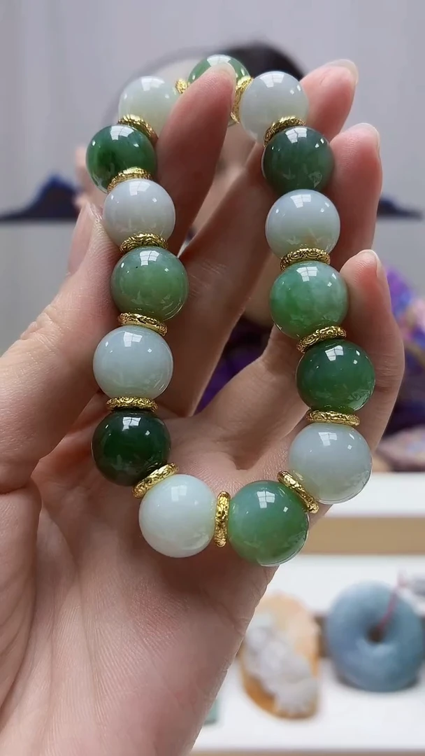 未镶嵌定制翡翠4812zm-毛货手串31