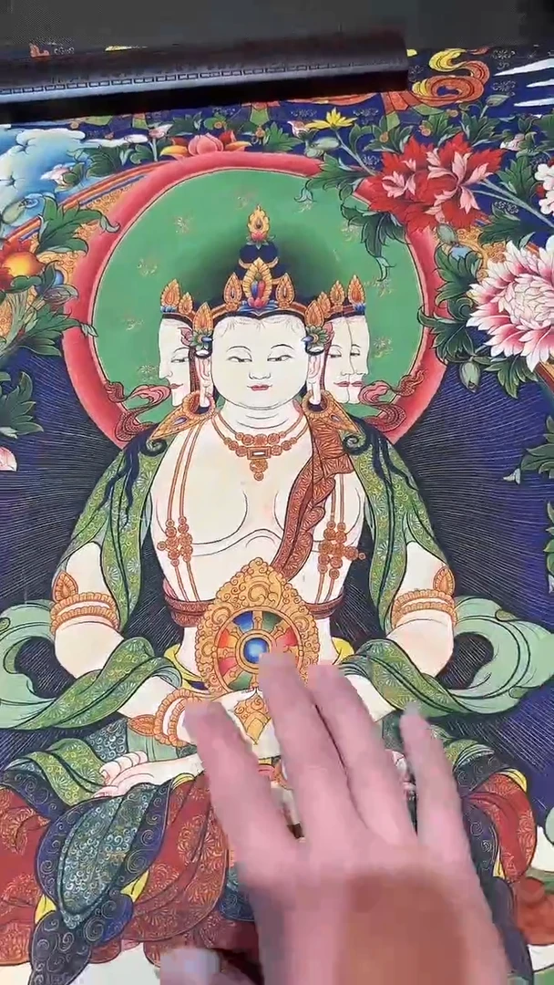 卷轴画【主播精品】高端卷轴画——唐卡120大日如来