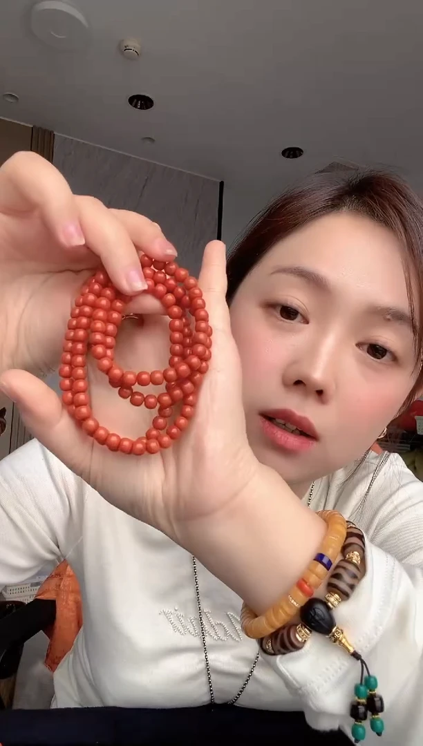 【闪购商品】南红玛瑙手串未镶嵌直切南红多圈手串2号