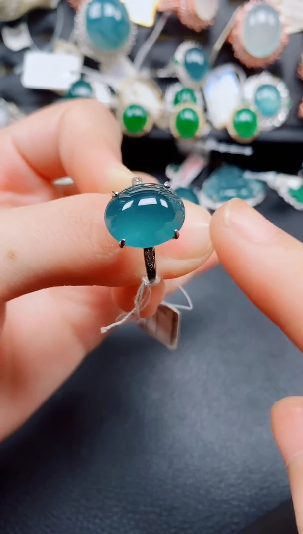 银S925镶嵌戒指翡翠翡翠