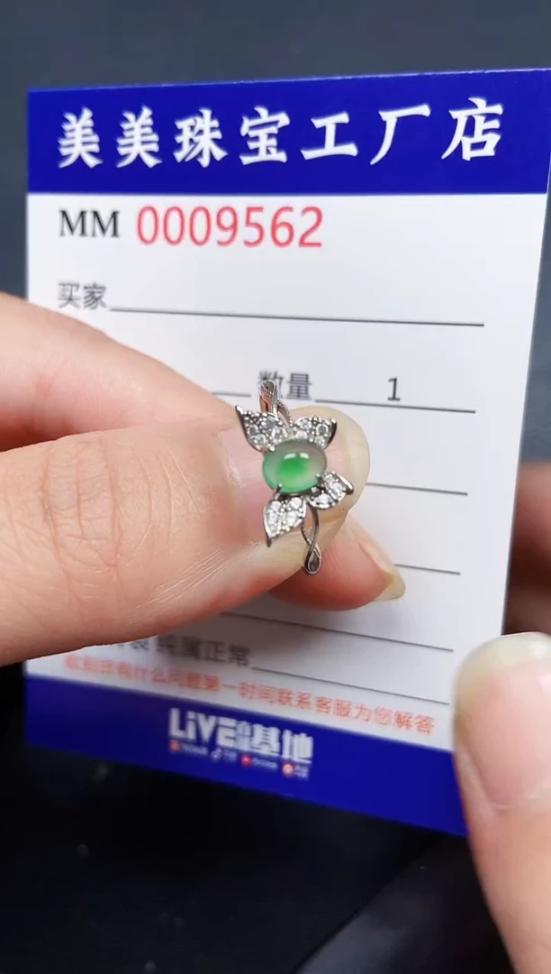 翡翠银S925镶嵌颈饰9562