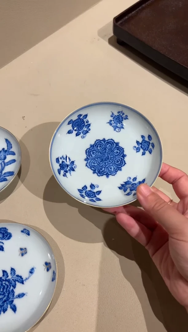 夜*定向宝相花茶点碟