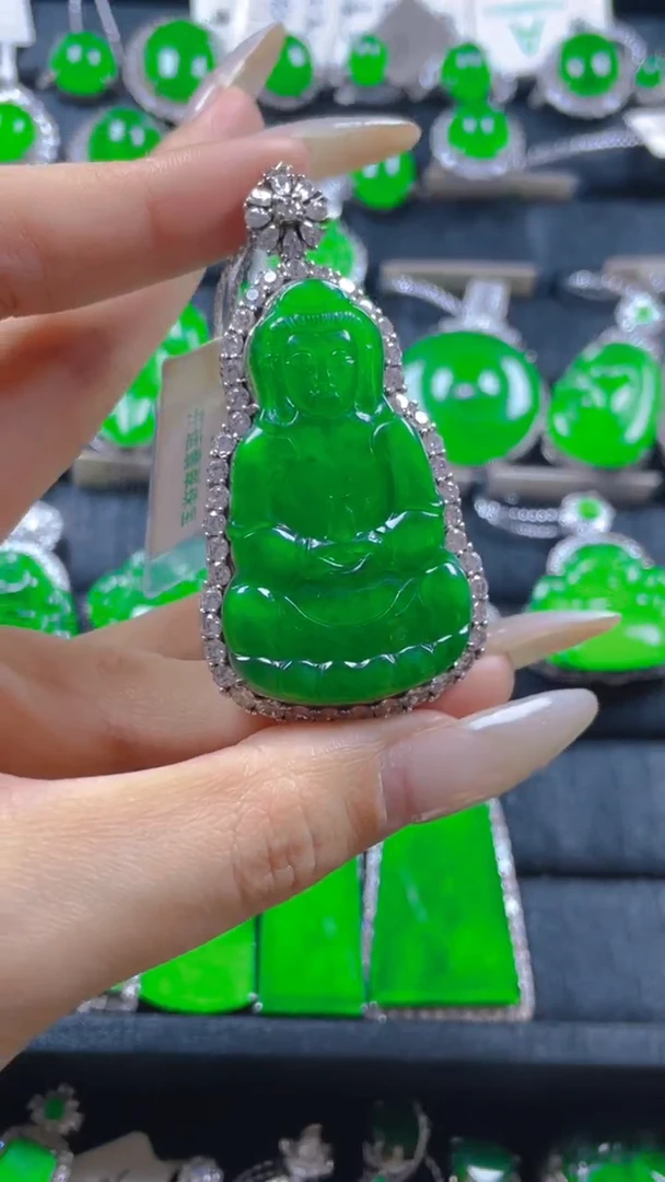 颈饰银S925镶嵌翡翠11