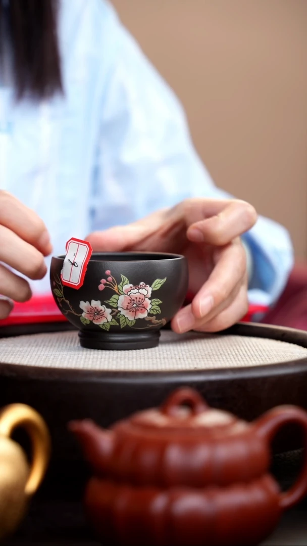 茶壶紫砂云雾天青宽口杯花