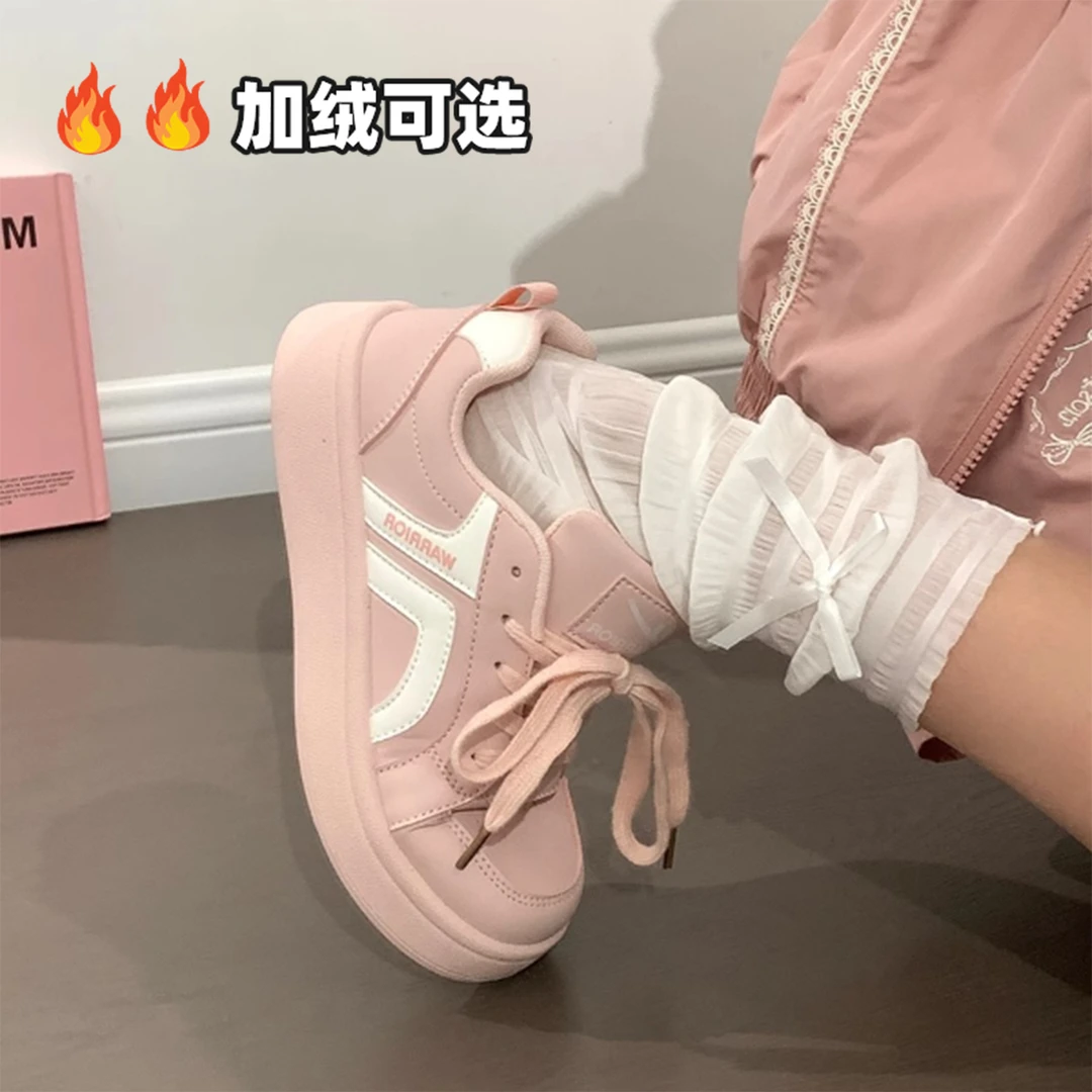 回力爆款小白鞋女2025加绒女鞋学生百搭休闲鞋小众轻便运动板鞋男