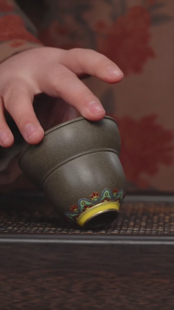 【闪购商品】紫砂茶杯非遗茶器-葫芦珐琅彩