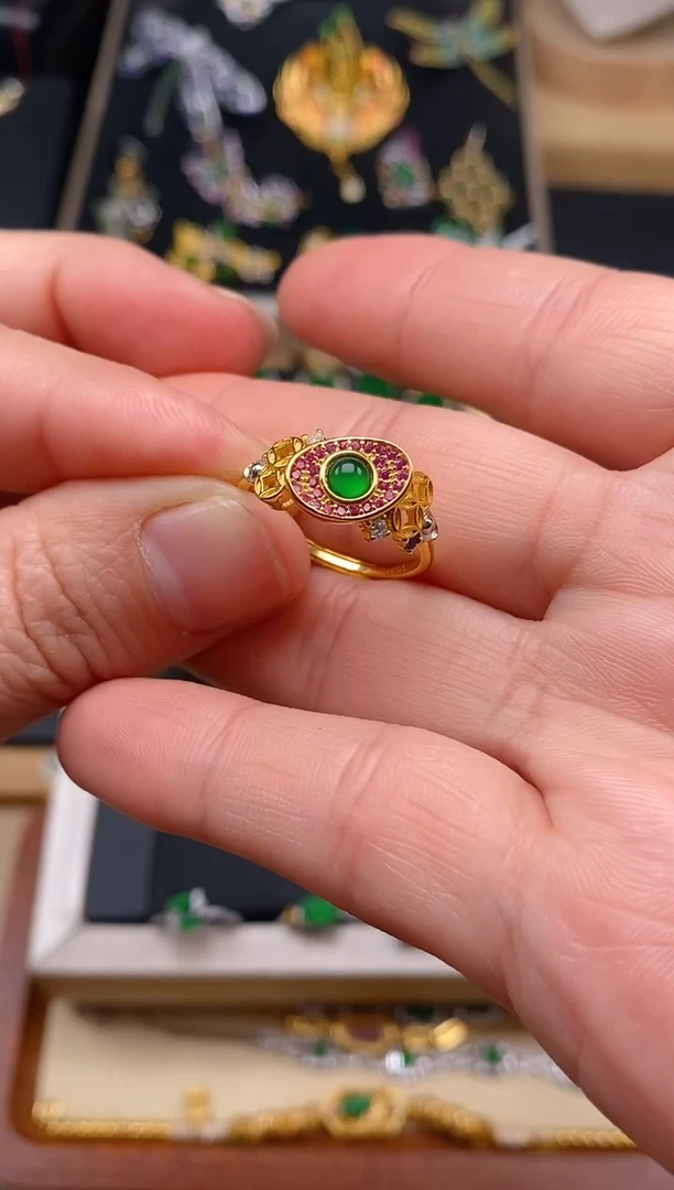 【闪购商品】翡翠戒指银S925镶嵌戒指