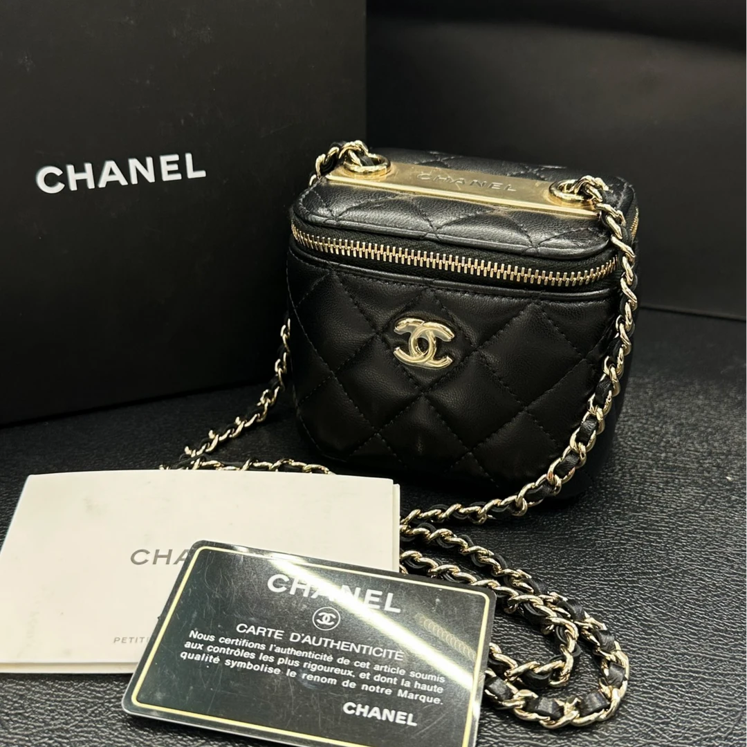 95新 Chanel/香奈儿 trendy cc 黑金羊皮小盒子包 30开/155077