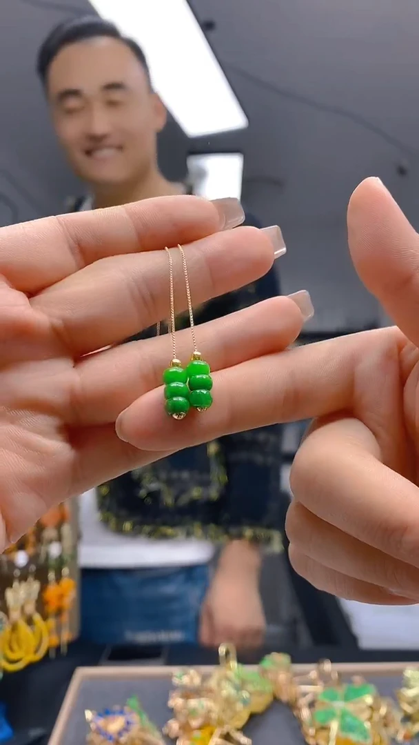 【闪购商品】翡翠耳饰合金249翡翠耳线